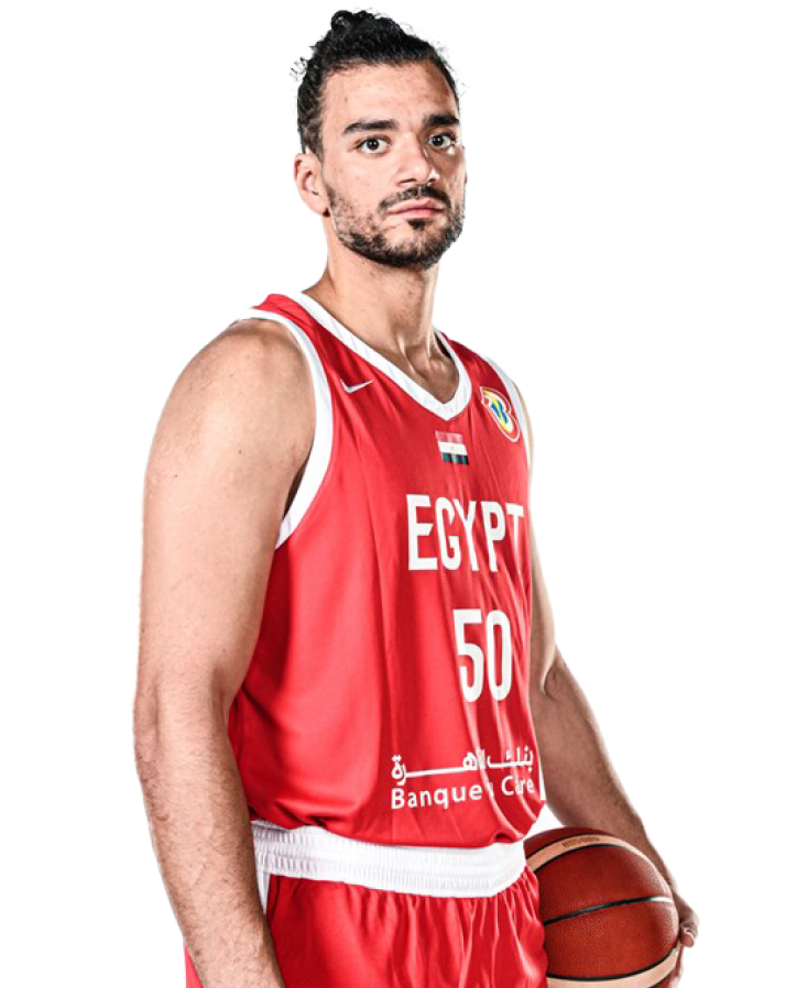 Portrait of Assem Marei holding a basketball